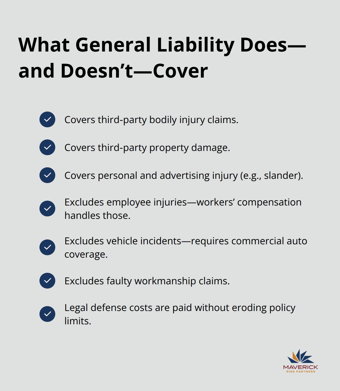 Checklist of what contractor general liability covers and key exclusions in Minnesota